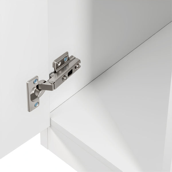 English Elm Modern Extendable Dining Table with Built-In Outlet, USB Ports & Storage, Space-Saving Console to 118" White W331S00193