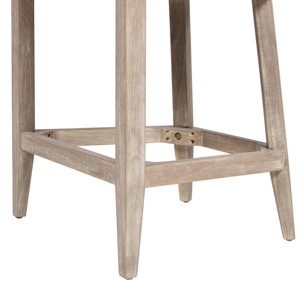 English Elm Jennifer Taylor Home - Newport 26.5" Counter Stool with Curved Back, Two-Tone Gray Upholstery, Coastal Modern Comfort & Rustic Poplar Finish B2719P238399