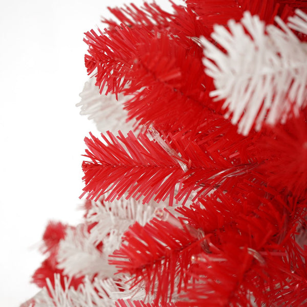 English Elm 6ft Candy Cane Christmas Tree with 300 Warm White LEDs, 904 Bendable Branches, Easy Assemble Joyfully Festive Decor N710P181789J