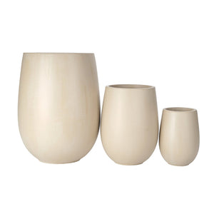 English Elm U_style Mgo Round Planter Set of Three Graduated Sizes for Patio and Indoor Decor N711P406658A