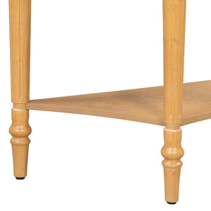 English Elm Trexm Farmhouse Half Moon Entryway Console with Drawer Open Shelf Pine Legs N715P383795D