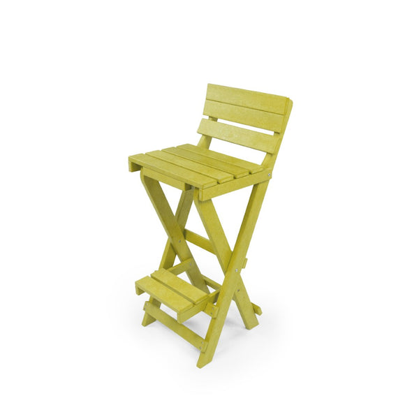 English Elm Harbor Point Recycled Hdpe Outdoor Folding Bar Stool Patio Deck All Season Seating Yellow B2745P409653