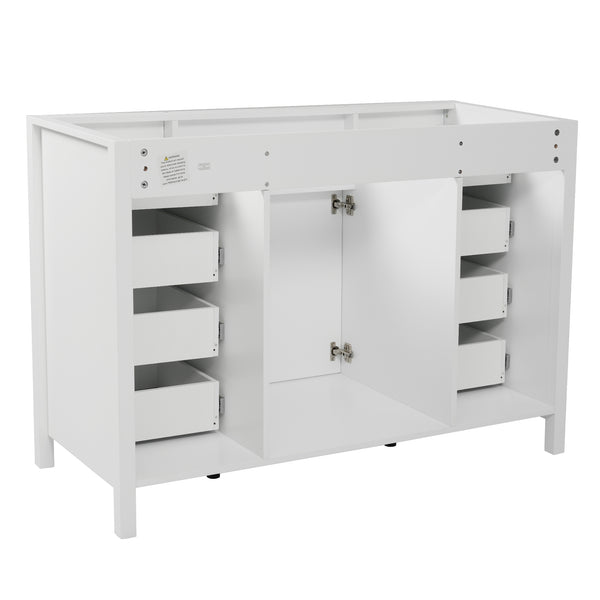English Elm Christopher Knight Home® - 47" Bathroom Vanity Cabinet Base with 2 Soft-Close Doors & 8 Drawers, Pine Legs, Modern Classic Appeal White N759P337621K
