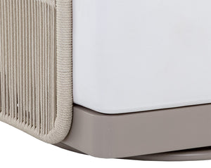 Sunpan Allariz Swivel Armchair - Modern Outdoor Seating with UV Resistant Fabric and Durable Aluminum Frame Greige / Stinson White