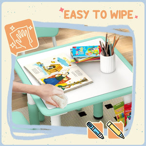 English Elm Qaba Kids Table And Chair Set - Adjustable 5-Piece Toddler Furniture With Storage, Easy Clean! W2225P217317-GIGA