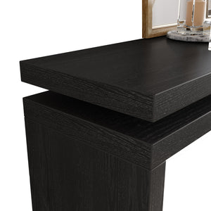 English Elm 60'' Black Farmhouse Console Table Rustic 60" Entryway Sofa Table Solid Wood & MDF Double Board Design, Durable Accent Piece W1445P317059