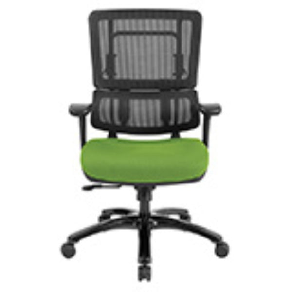 OSP Home Furnishings Vertical Mesh Back Ergonomic Manager Chair with Synchro Tilt and Polished Aluminum Base Green 99663B-6