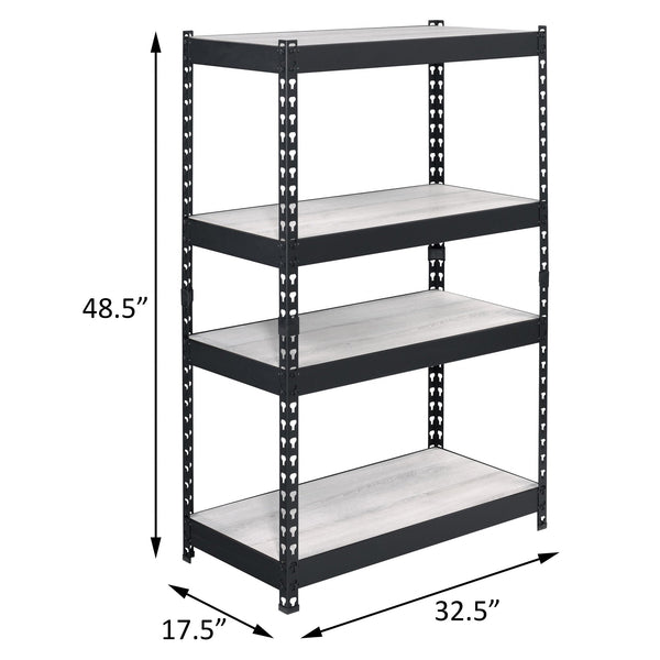 English Elm Natural 4-Tier Bookcase with Metal Frame and Adjustable Shelves – 48.5" Height, Natural/Black Finish B062P184587