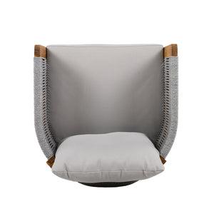 English Elm Christopher Knight Home® - Acacia Outdoor Dining Chairs Set of 2 with Rope Handles, Waterproof Washable Cushions, 400 lb Capacity Grey,Teak N779P279983G