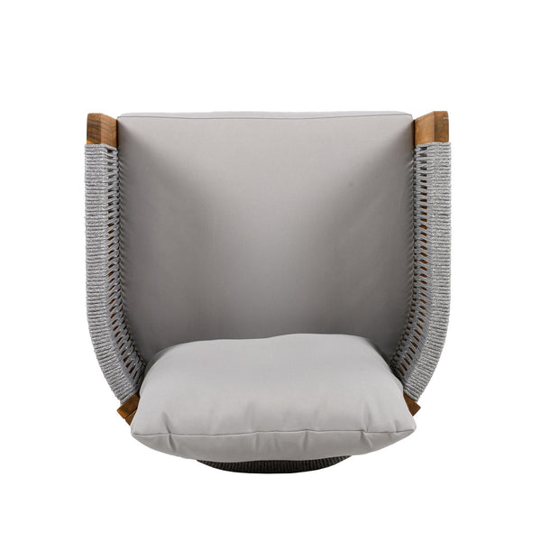 English Elm Christopher Knight Home® - Acacia Outdoor Dining Chairs Set of 2 with Rope Handles, Waterproof Washable Cushions, 400 lb Capacity Grey,Teak N779P279983G