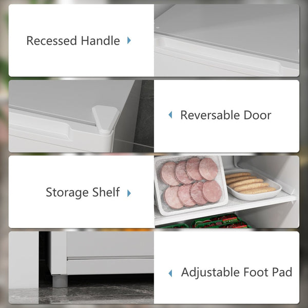 English Elm Homcom Compact Upright Freezer 3 Cu Ft with Adjustable Thermostat for Dorm Apartment White W2225P200388
