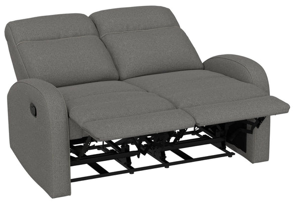 English Elm Beige Manual Reclining Loveseat with Dual Contoured Seats for Compact Living Spaces Gray B361P484465