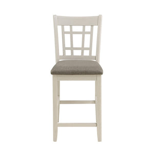 English Elm Glee Saddle Back Counter Stools Set of 2 Antique White Wood Frame Kitchen Seating B056P412606