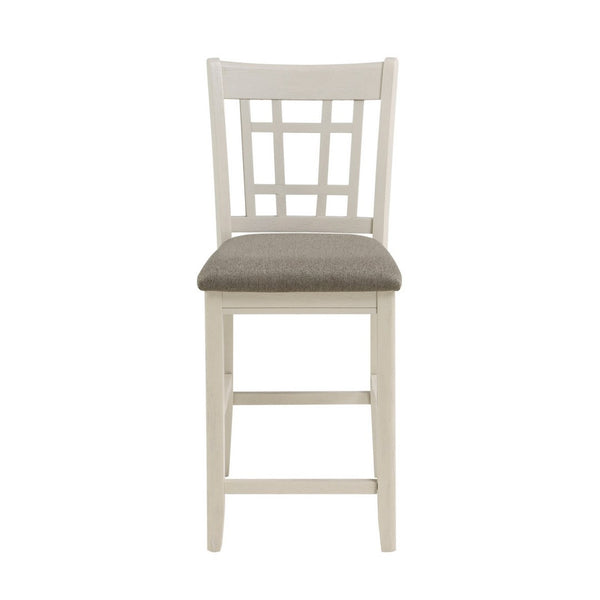 English Elm Glee Saddle Back Counter Stools Set of 2 Antique White Wood Frame Kitchen Seating B056P412606