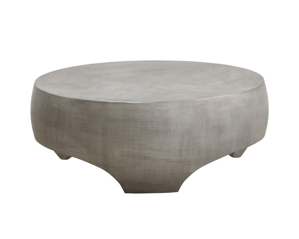 Sunpan Tarsus Coffee Table - Industrial Chic Design with Sculpted Concrete Finish for Indoor and Outdoor Spaces Pewter