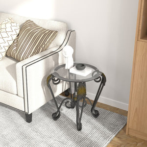English Elm Tempered Glass Nesting Coffee Table Set Three Piece Elliptical Metal Living Room D665098815
