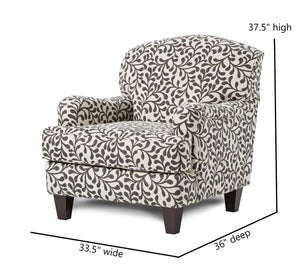 Fusion Basic Berber Dutch Charcoal Accent Chair With Reversible Cushion & Stylish Sloping Arms For Any Room Multi Ws,100% Polypropylene 01-02 Dutch Charcoal Accent Chair