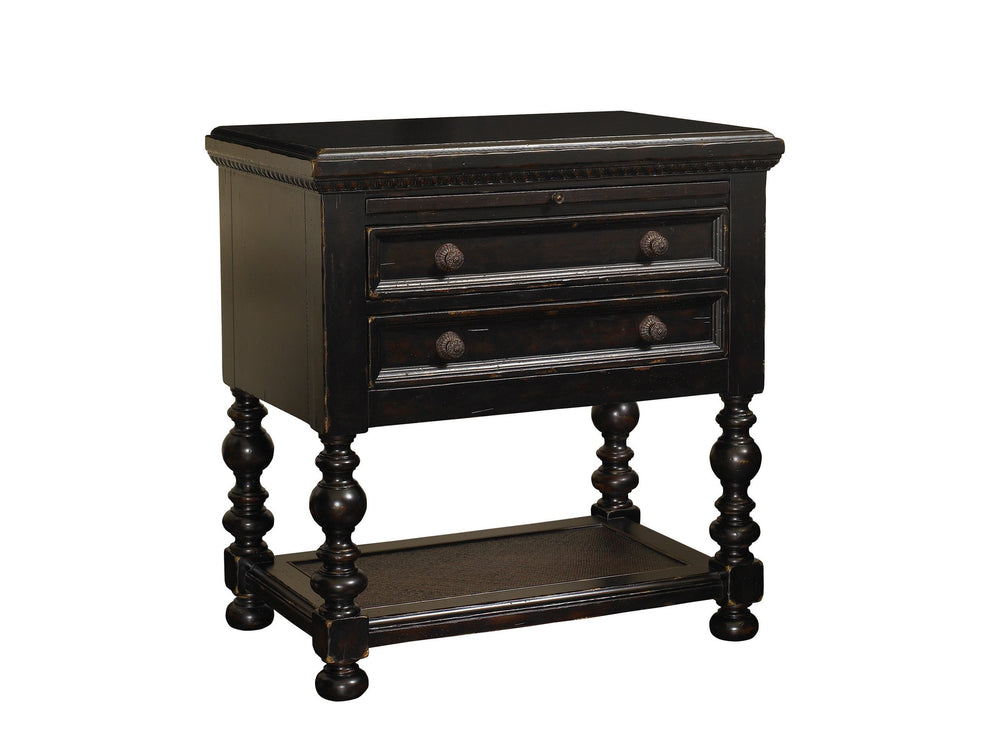 Lexington Tommy Bahama Home Phillips Nightstand - British Colonial Design With Rich Tamarind Finish, Woven Shelf & Elegant Details Tamarind  619-622