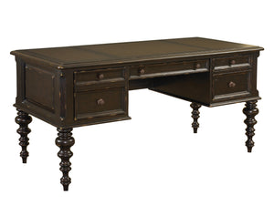 Lexington Tommy Bahama Home Port Royal Desk - Elegant British Colonial Design With Leather Top, Storage Drawers, And Creativity Space Tamarind  619-935
