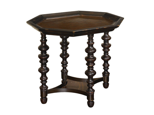 Lexington Tommy Bahama Home Plantation Accent Table - Exquisite British Colonial Design With Hammered Copper Top For Global Flair Tamarind  619-944
