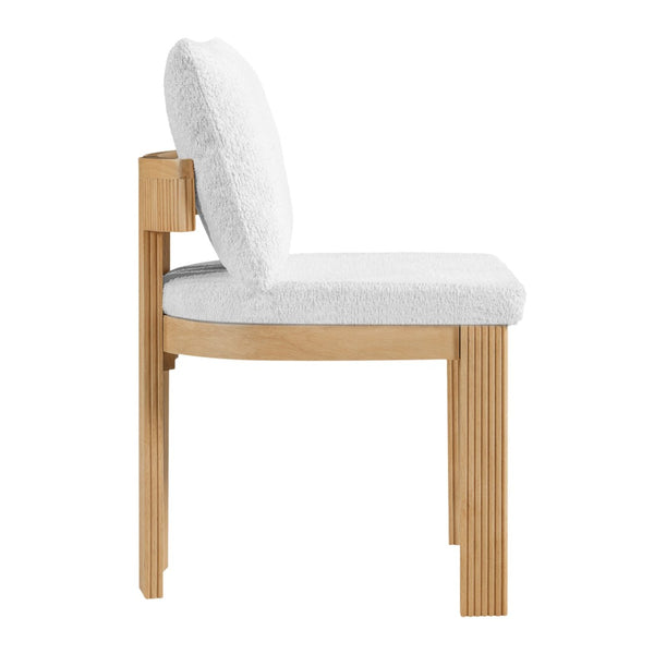 English Elm Indoor Boucle Upholstered Dining Chairs Rubberwood Frame Set of 2 for Modern Spaces N779P379862B