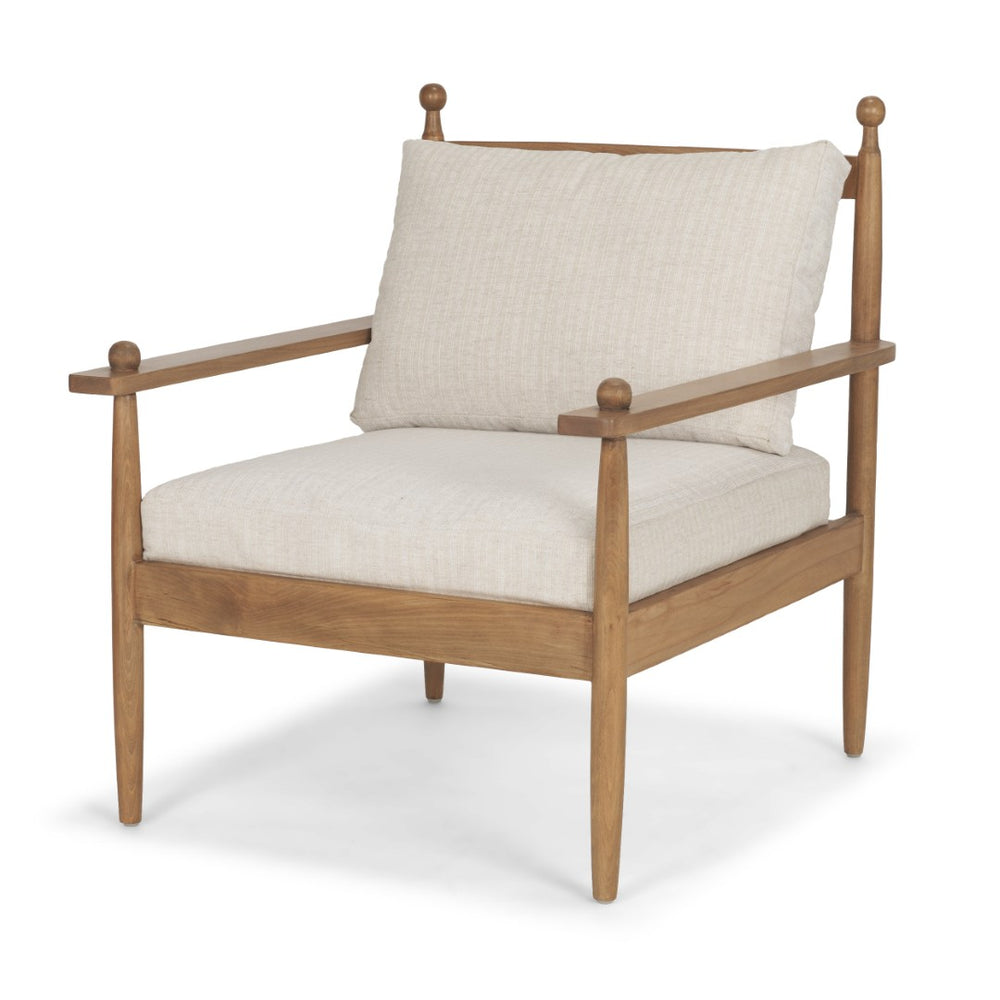 Mercana Danni Elegant Beige Upholstered Accent Chair with Beech Wood Frame for Stylish Living Spaces 71178
