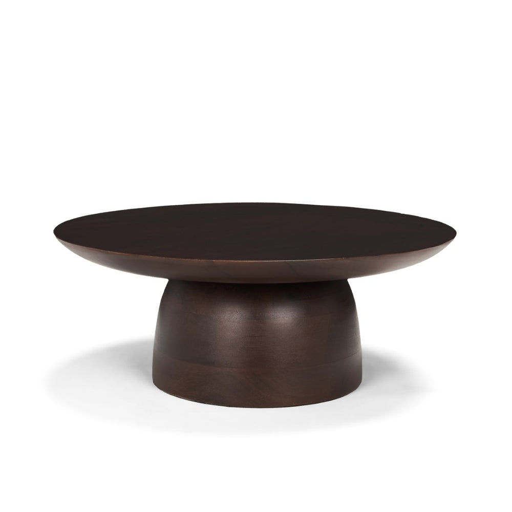 Mercana Sadira Round Riser – Elevate Your Tabletop with a Contemporary Solid Mango Wood Pedestal Design Medium Dark Brown | Wood | Small 71183