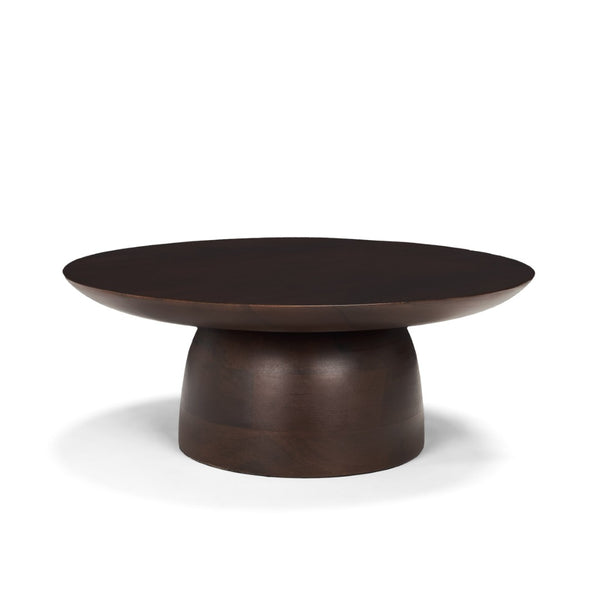 Mercana Sadira Round Riser – Elevate Your Tabletop with a Contemporary Solid Mango Wood Pedestal Design Medium Dark Brown | Wood | Small 71183