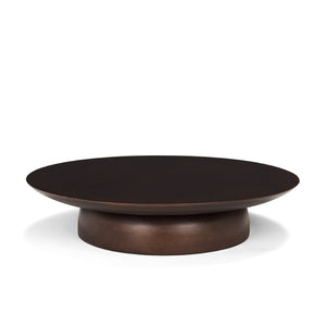 Mercana Sadira Round Riser – Elevate Your Tabletop with a Contemporary Solid Mango Wood Pedestal Design Medium Dark Brown | Wood | Large 71184
