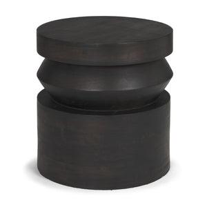 Mercana Rashama Sculptural Round Accent Table with Stacked Geometric Design for Modern Living Spaces 71185