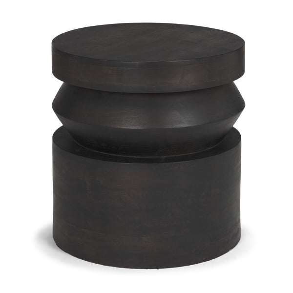 Mercana Rashama Sculptural Round Accent Table with Stacked Geometric Design for Modern Living Spaces 71185