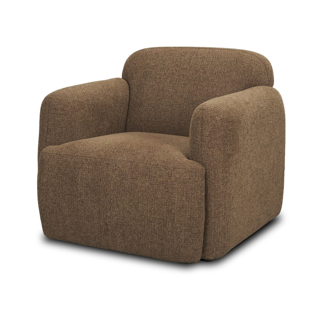 Mercana Saga Textured Brown Plush Upholstered Chair - Luxurious Comfort for Living Rooms and Cozy Nooks 71198