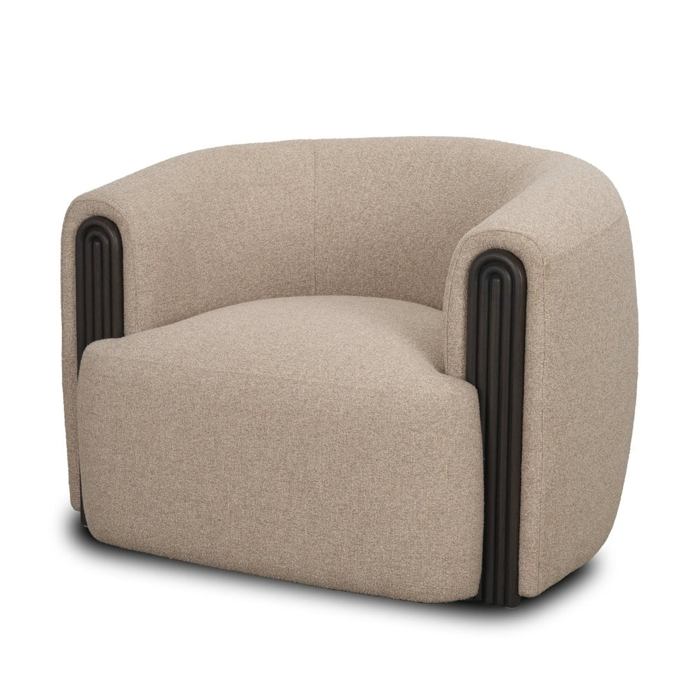 Mercana Kornelia Textured Barrel Accent Chair – Modern Comfort with Curved Design for Stylish Living Spaces 71200