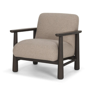 Mercana Willmar Midcentury Lounge Chair with Textured Upholstery and Espresso Wood Frame for Cozy Spaces 71201