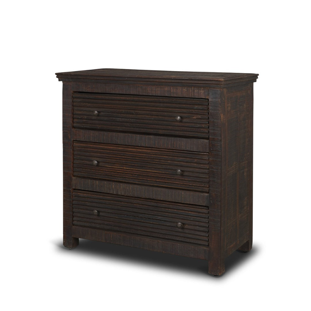 Mercana Rhett Handcrafted 3-Drawer Accent Cabinet with Rustic Charm and Vintage Iron Hardware for Storage 71210