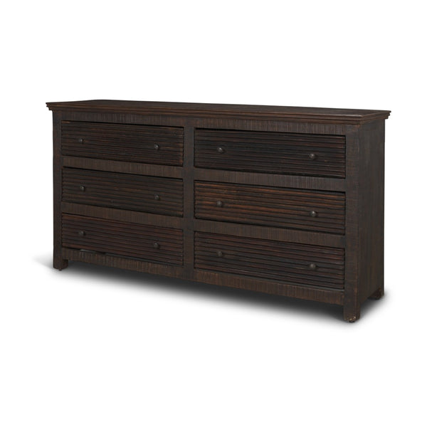 Mercana Rhett Handcrafted 6-Drawer Cabinet - Rustic Charm with Vintage Iron Knobs for Timeless Style 71211