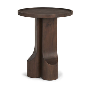Mercana Cayson Sculptural Round Accent Table - Modern Mango Wood Design for Versatile Living Spaces 71212