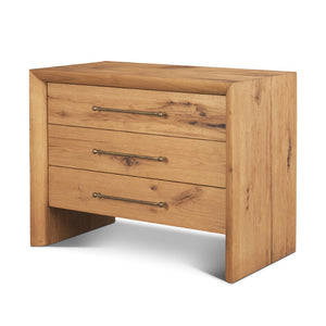 Mercana Belford 3-Drawer Nightstand in Natural Oak – Stylish Storage Solution for Modern Bedrooms and More 71235