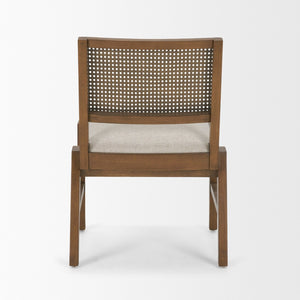 Mercana Reid Elegant Dining Chair with Cream Upholstery and Solid Oak Frame for Timeless Style and Comfort 71243