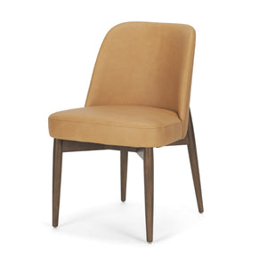 Mercana Abbie Sculpted Modern Dining Side Chair with Curved Back and Tapered Legs for Elegant Comfort 71248