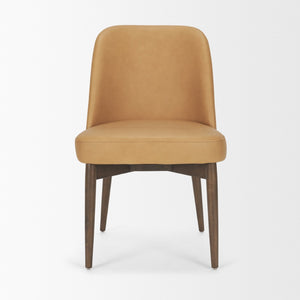 Mercana Abbie Sculpted Modern Dining Side Chair with Curved Back and Tapered Legs for Elegant Comfort 71248