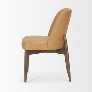 Mercana Abbie Sculpted Modern Dining Side Chair with Curved Back and Tapered Legs for Elegant Comfort 71248
