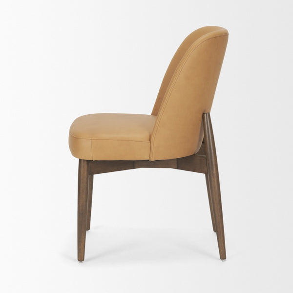 Mercana Abbie Sculpted Modern Dining Side Chair with Curved Back and Tapered Legs for Elegant Comfort 71248