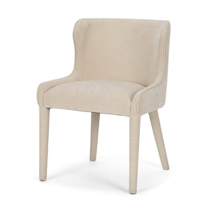 Mercana Nolan Elegant Chenille Dining Chair - Sculptural Comfort, Versatile Design, No Assembly Required Cream Fabric | Wrapped Fabric Legs 71251