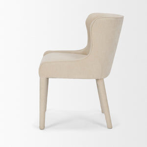 Mercana Nolan Elegant Chenille Dining Chair - Sculptural Comfort, Versatile Design, No Assembly Required Cream Fabric | Wrapped Fabric Legs 71251