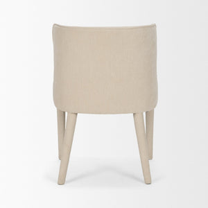 Mercana Nolan Elegant Chenille Dining Chair - Sculptural Comfort, Versatile Design, No Assembly Required Cream Fabric | Wrapped Fabric Legs 71251