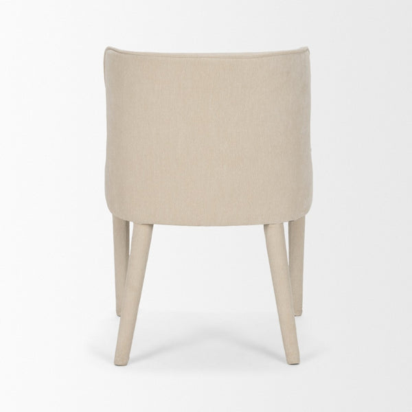 Mercana Nolan Elegant Chenille Dining Chair - Sculptural Comfort, Versatile Design, No Assembly Required Cream Fabric | Wrapped Fabric Legs 71251