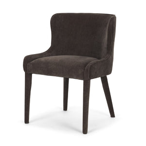 Mercana Nolan Elegant Chenille Dining Chair - Sculptural Comfort, Versatile Design, No Assembly Required Charcoal Fabric | Wrapped Fabric Legs 71252