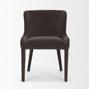 Mercana Nolan Elegant Chenille Dining Chair - Sculptural Comfort, Versatile Design, No Assembly Required Charcoal Fabric | Wrapped Fabric Legs 71252