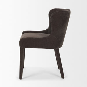 Mercana Nolan Elegant Chenille Dining Chair - Sculptural Comfort, Versatile Design, No Assembly Required Charcoal Fabric | Wrapped Fabric Legs 71252